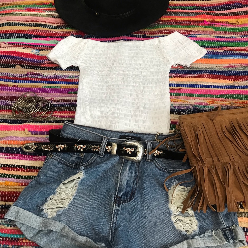 White off the shoulder top